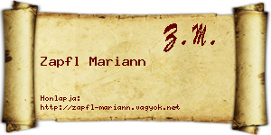 Zapfl Mariann névjegykártya