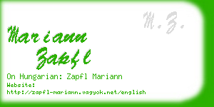 mariann zapfl business card